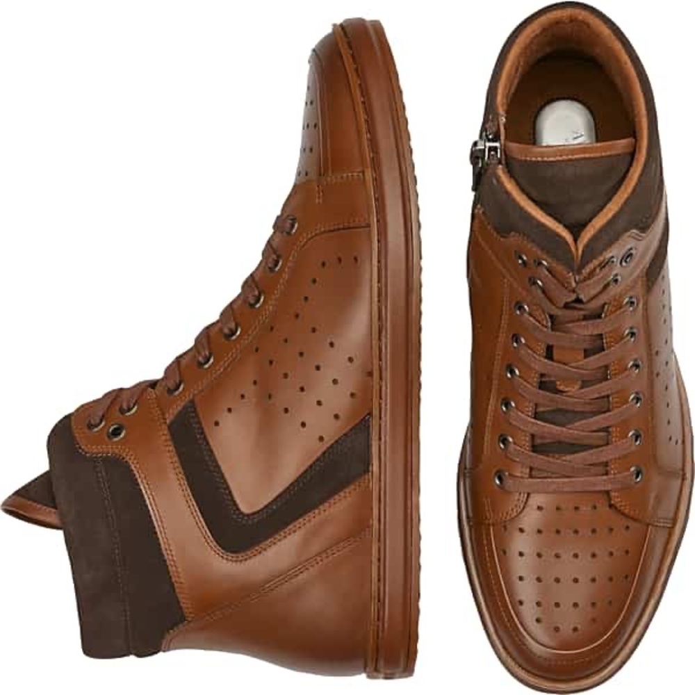 🛑 Awearness Kenneth Cole Men's Barker High Top Sneakers - Cognac
